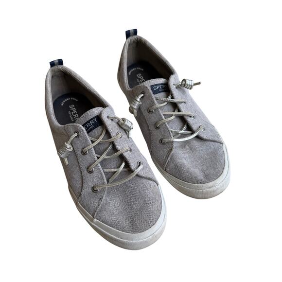 Sperry Top-Sider Pier Wave Sparkle Gray Canvas Shoes Women’s Size 9.5 - Picture 1 of 9